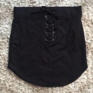 Black lace up skirt